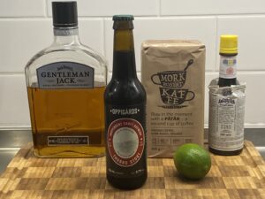 Stout, Tennessee whiskey, coffee, lime, Angostura Bitter